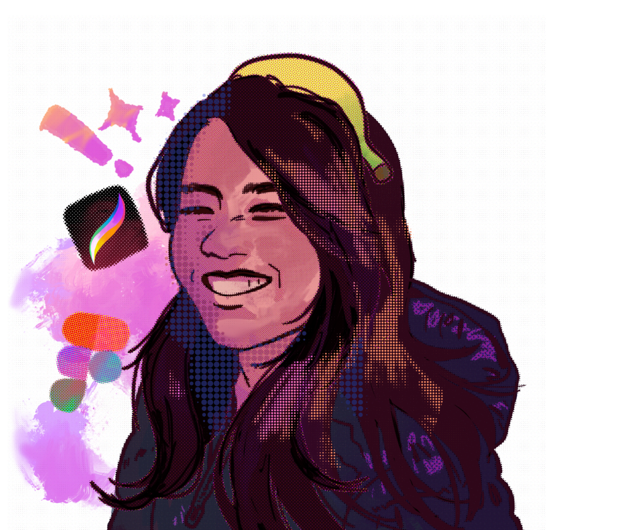 Cartoon illustration of Grace Jin
