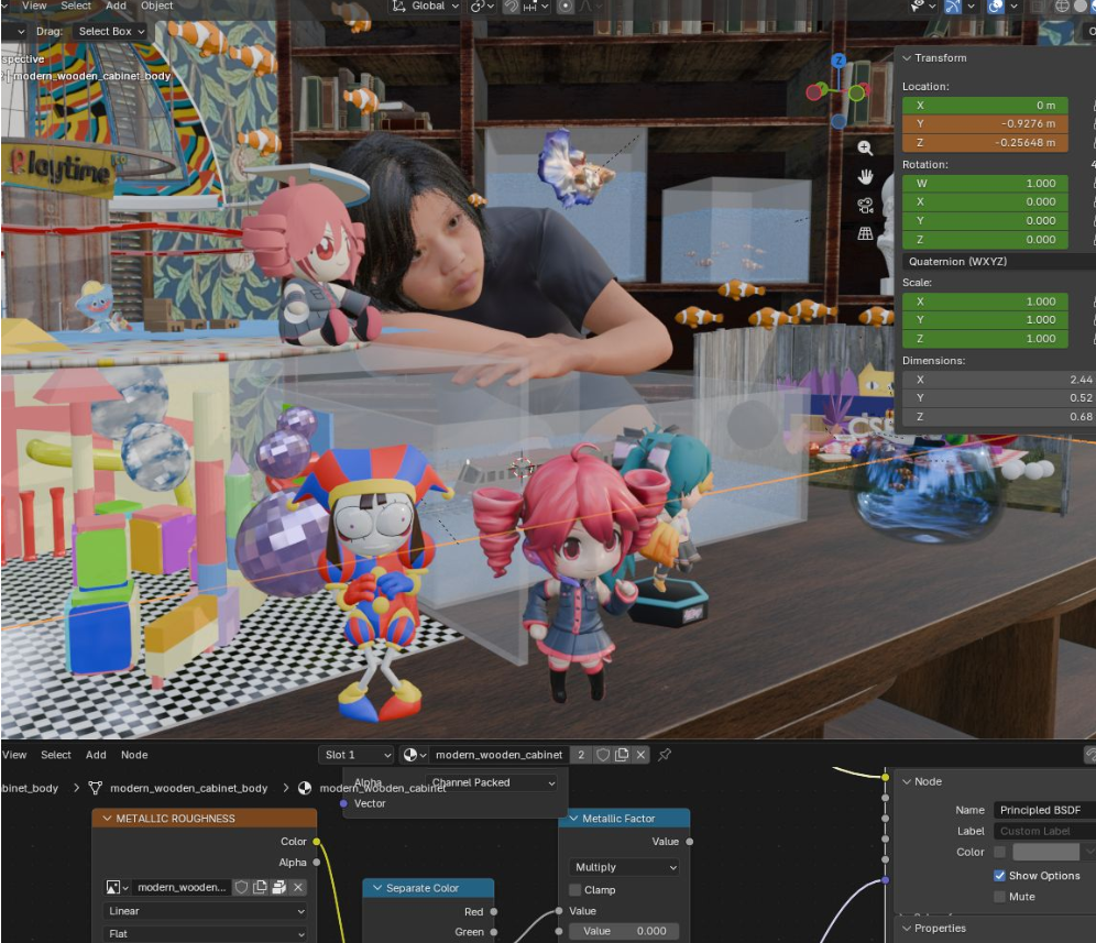 Blender scene layout