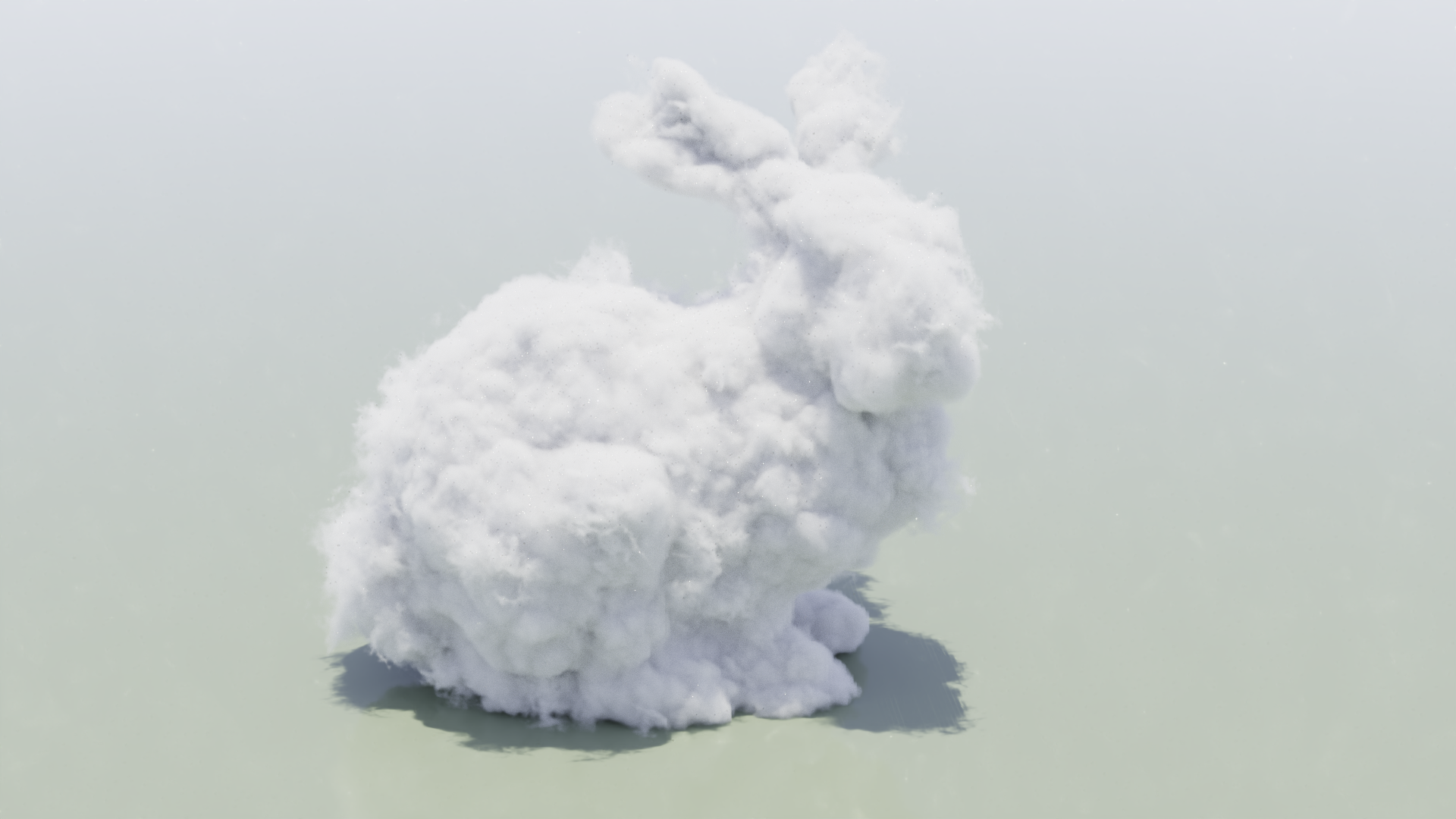 Bunny rendered as a participating medium
