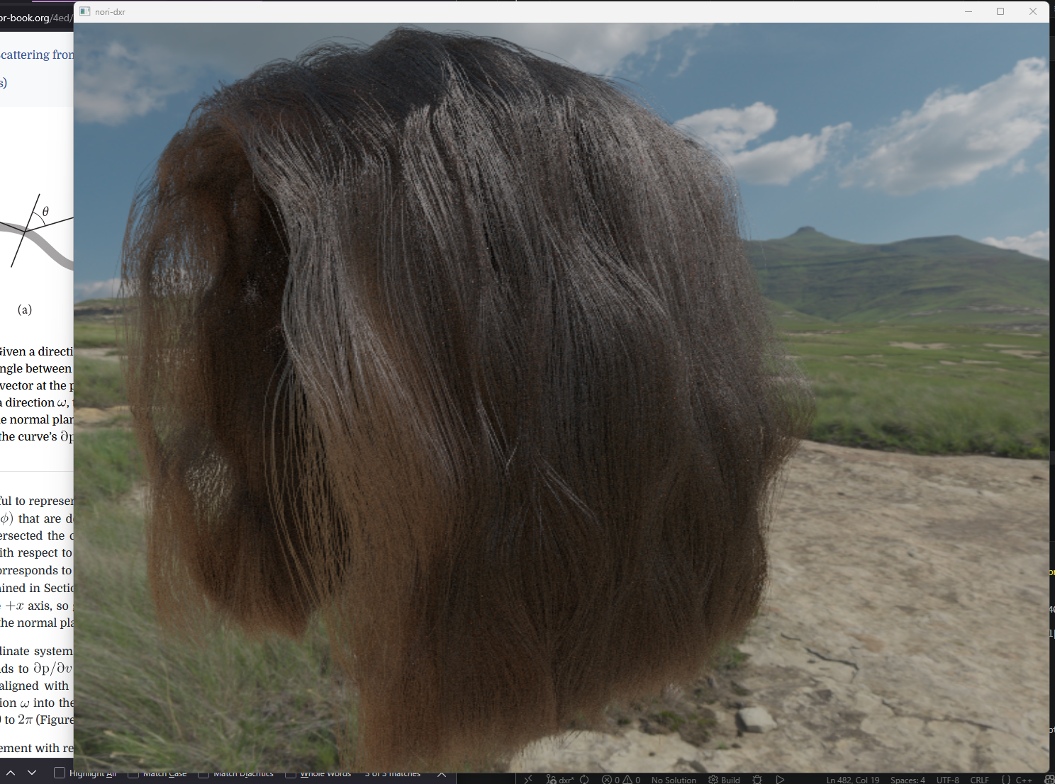 Hair render, view 1